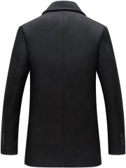 Men's Classic Notched Collar Double Breasted Wool Blend  Coat - Image 2