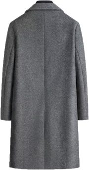 Mens Wool Blend  Coat Warm Winter Trench Coat Notched Lapel Double Breasted Overcoat - Image 2