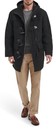 Men's Wool Blend Mid-Length Toggle Coat - Image 2