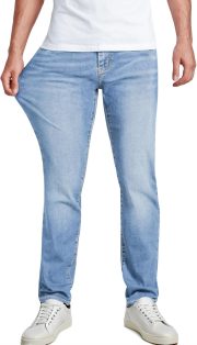 men Jeans Classic Regular Fit Straight Stretch Denim Pants