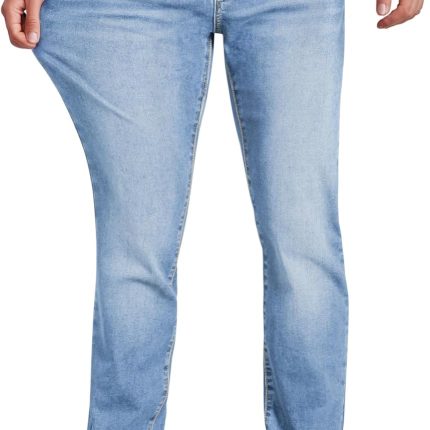 men Jeans Classic Regular Fit Straight Stretch Denim Pants