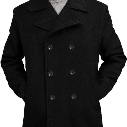 Men  Wool Blend Double Breasted Walking  Coat (Also available in Big and Tall and Short)